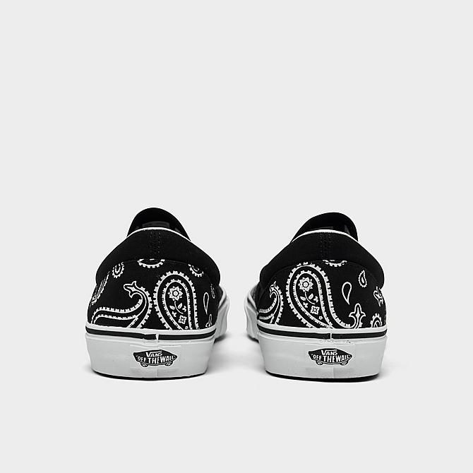 Left view of Vans Classic Slip-On Print Casual Shoes in Black/White Click to zoom
