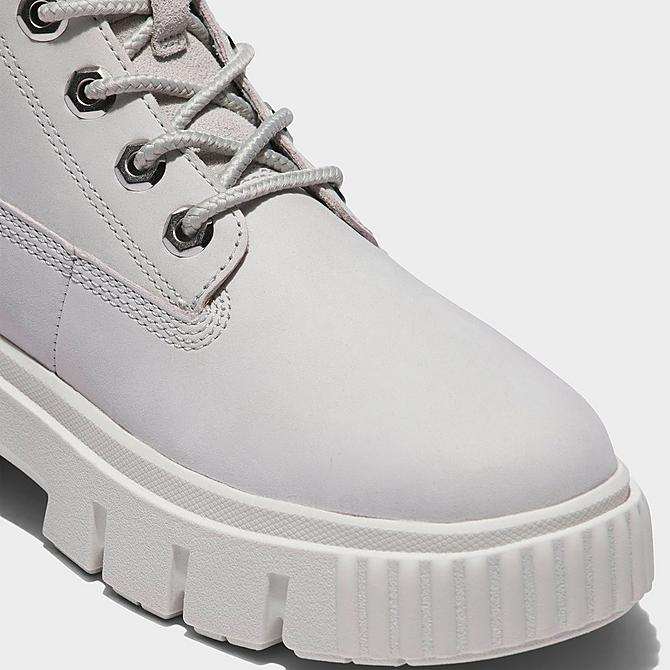 Front view of Women's Timberland Greyfield Boots in Light Grey Nubuck Click to zoom