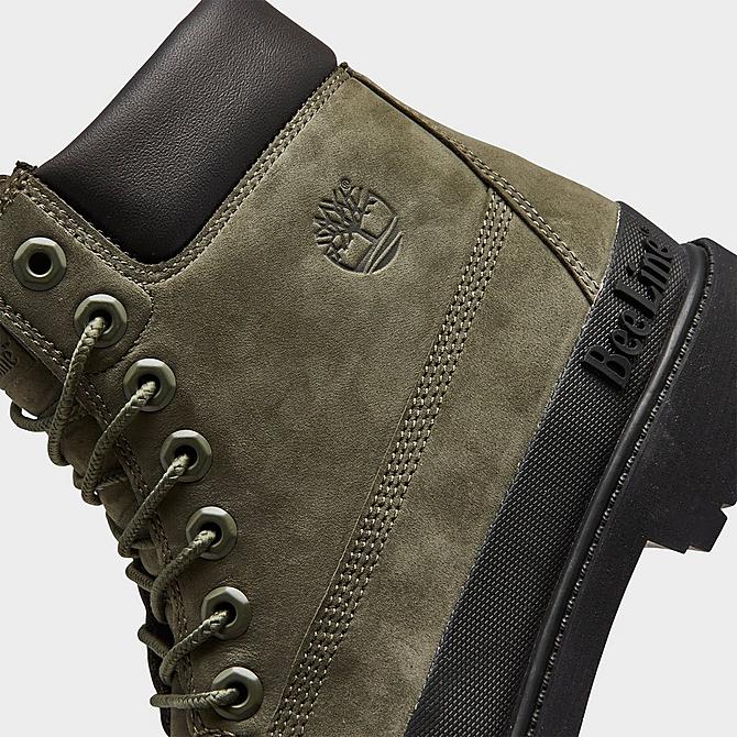 Front view of Men's Timberland x Bee Line 6 Inch Premium Rubber Toe Boots in Dark Green/Black Click to zoom