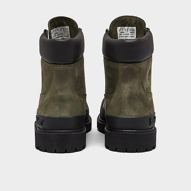 Left view of Men's Timberland x Bee Line 6 Inch Premium Rubber Toe Boots in Dark Green/Black Click to zoom