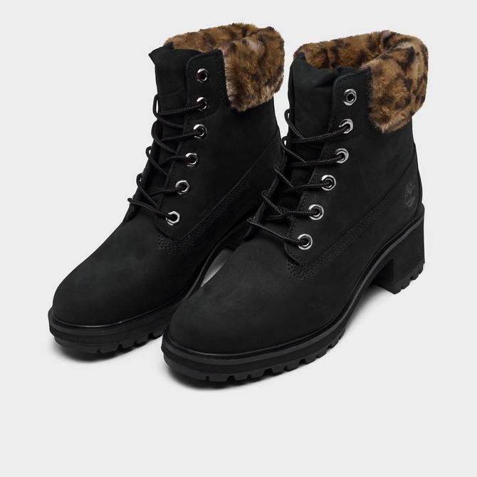 Timberlands with fur on sale trim