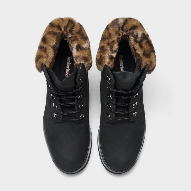 Timberlands with fur outlet trim