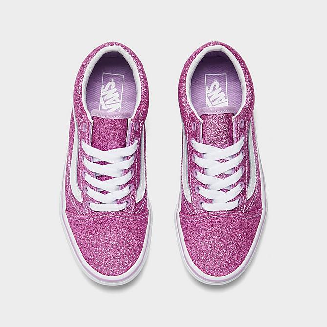 Back view of Girls' Little Kids' Vans Old Skool Casual Shoes in Lilac Click to zoom
