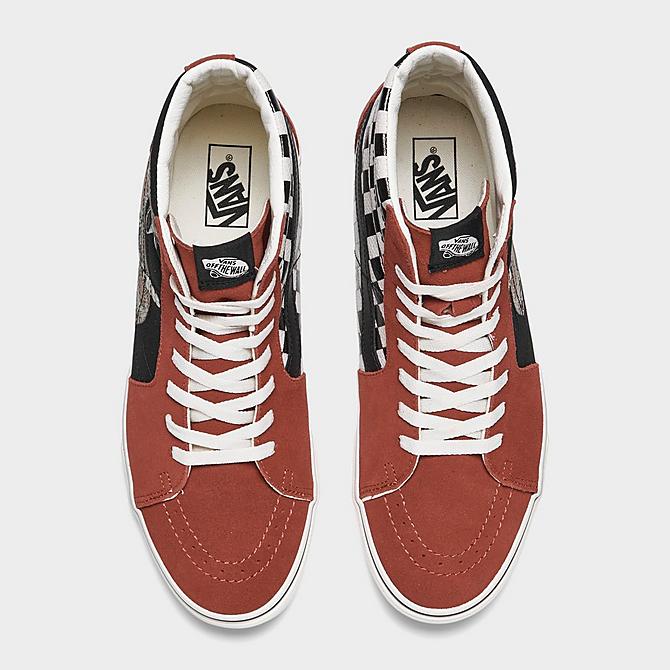 Back view of Men's Vans Sk8-Hi Desert Casual Shoes in Snake/Chili Oil Click to zoom