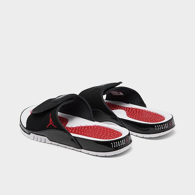 Left view of Men's Jordan Hydro XI Retro Slide Sandals in Black/Varsity Red/Varsity Red/White Click to zoom