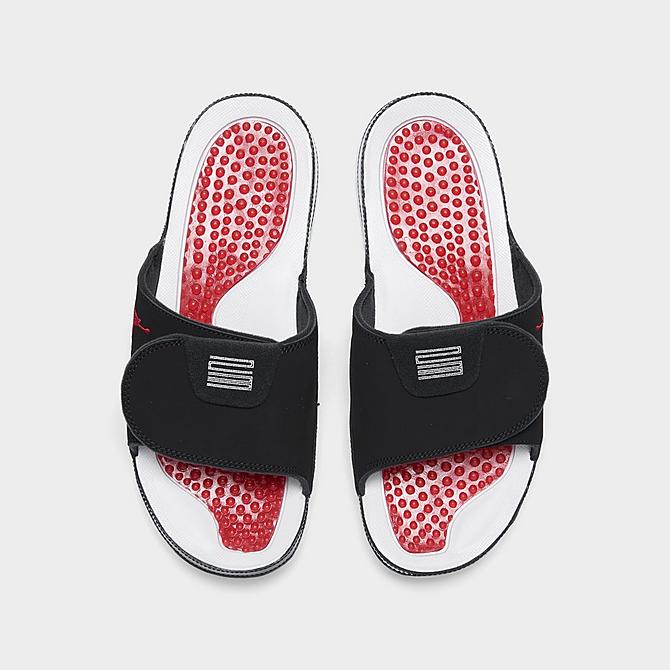Back view of Men's Jordan Hydro XI Retro Slide Sandals in Black/Varsity Red/Varsity Red/White Click to zoom