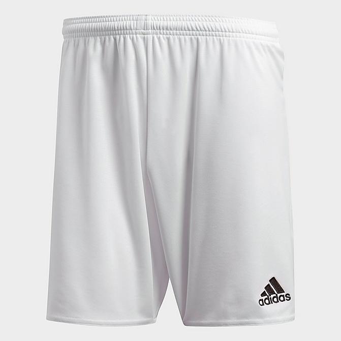 Front view of Men's adidas Parma 16 Soccer Shorts in White/Black Click to zoom