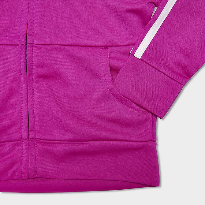 Back view of Girls' Infant adidas Badge Of Sport Tricot Tracksuit and Bodysuit Set (3-Piece) in Sonic Fuchsia Click to zoom