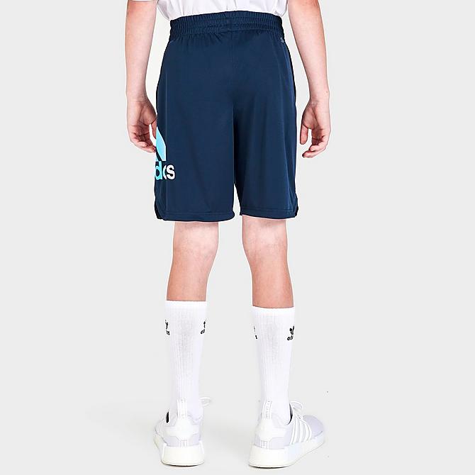 Back Right view of Boys' adidas Big Logo Shorts in Navy/Blue Click to zoom