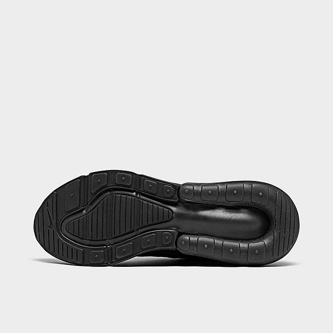 Bottom view of Women's Nike Air Max 270 Casual Shoes in Black/Black/Black Click to zoom