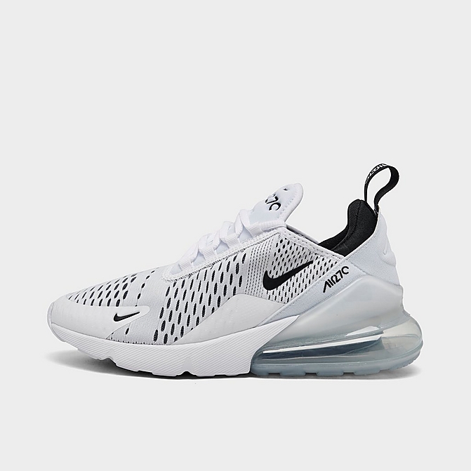 Right view of Women's Nike Air Max 270 Casual Shoes in White/White/Black Click to zoom