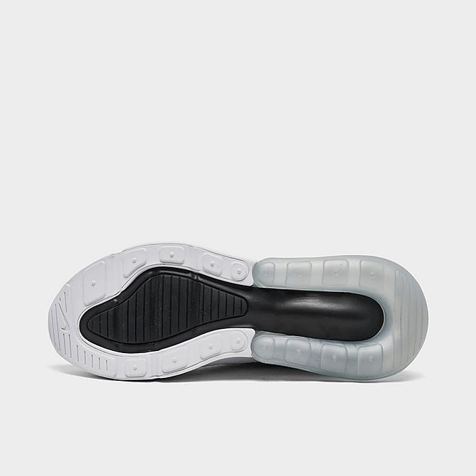 Bottom view of Women's Nike Air Max 270 Casual Shoes in White/White/Black Click to zoom