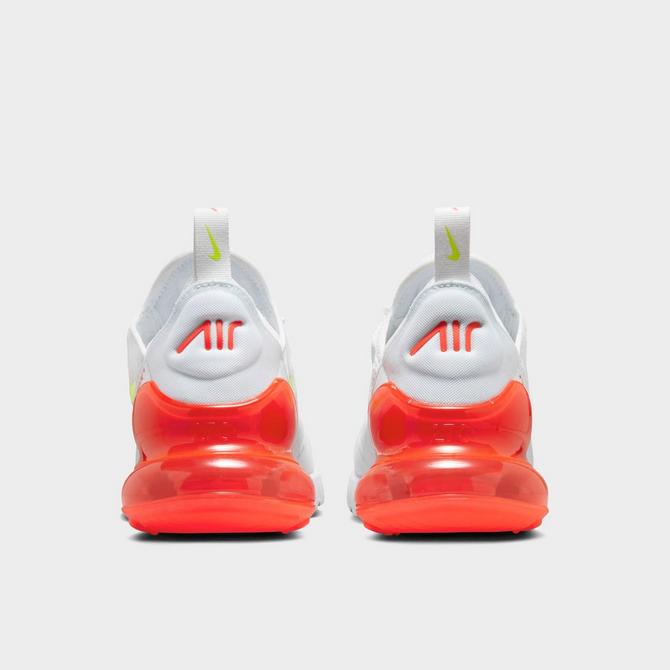 Nike Women's Air Max 270 Shoes, Size 5, White/Orange
