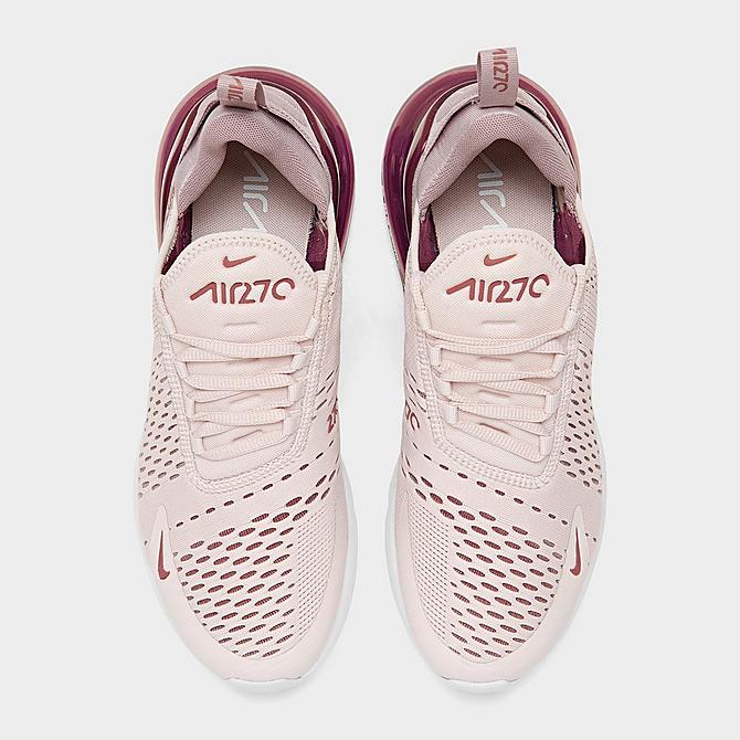 Back view of Women's Nike Air Max 270 Casual Shoes in Barely Rose/Elemental Rose/White/Vintage Wine Click to zoom