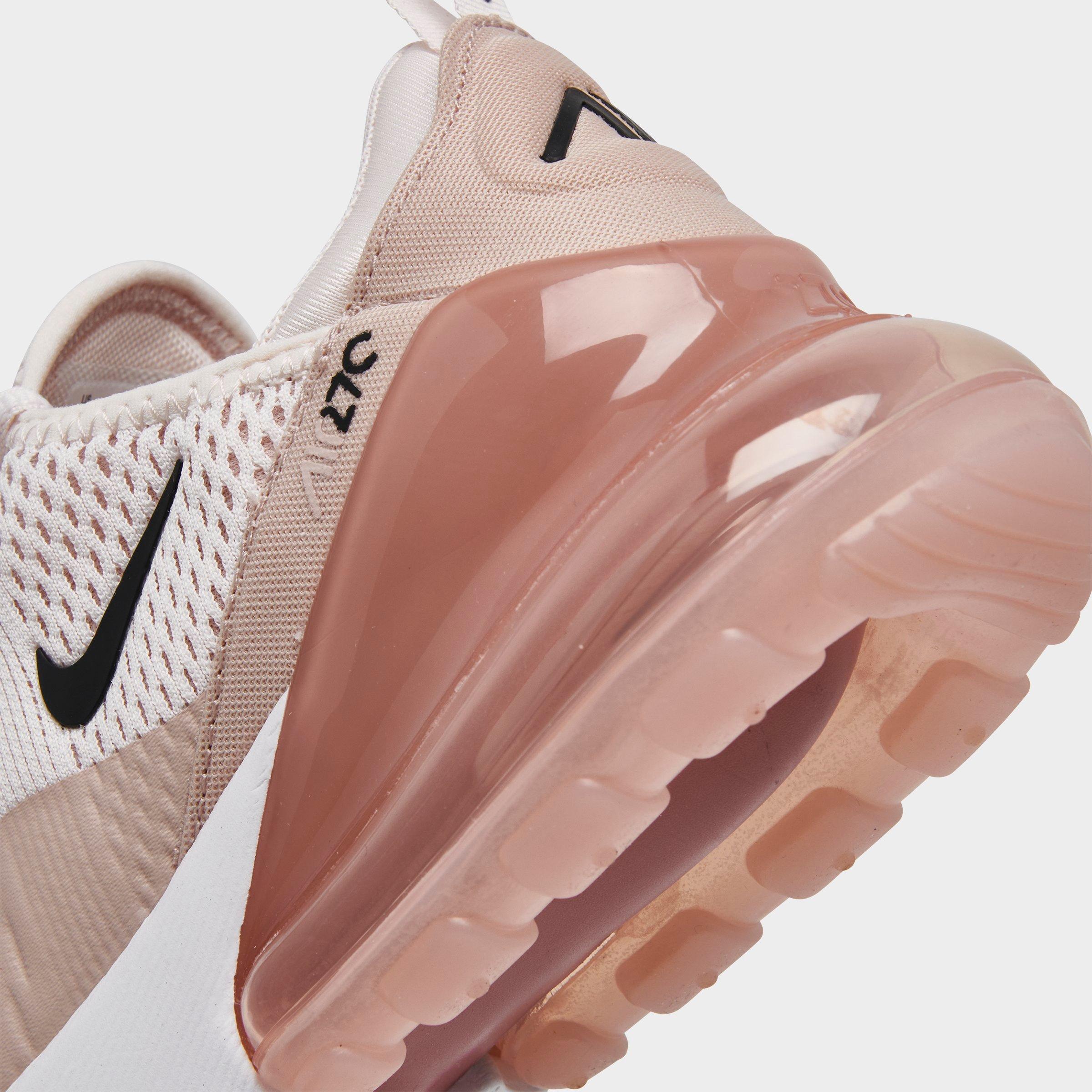 white and light pink air max 270