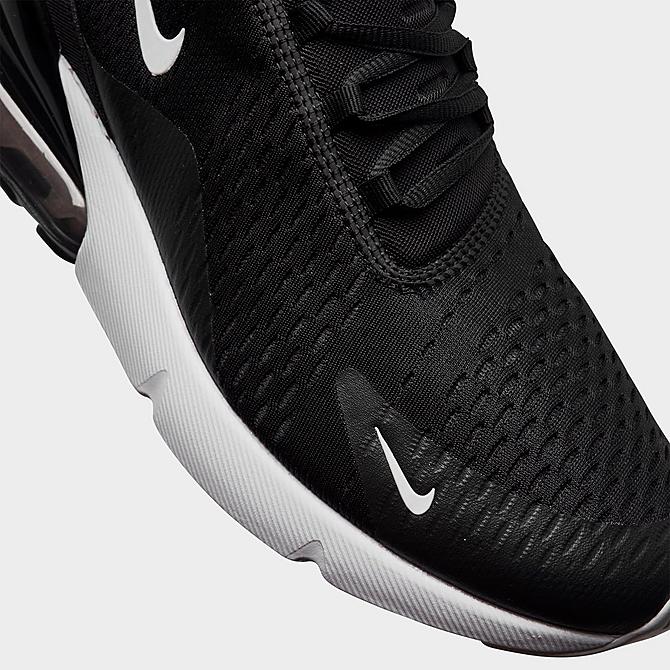 Front view of Men's Nike Air Max 270 Casual Shoes in Black/Anthracite/White/Solar Red Click to zoom