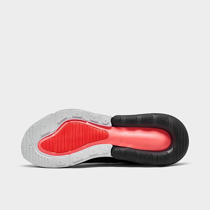 Bottom view of Men's Nike Air Max 270 Casual Shoes in Black/Anthracite/White/Solar Red Click to zoom