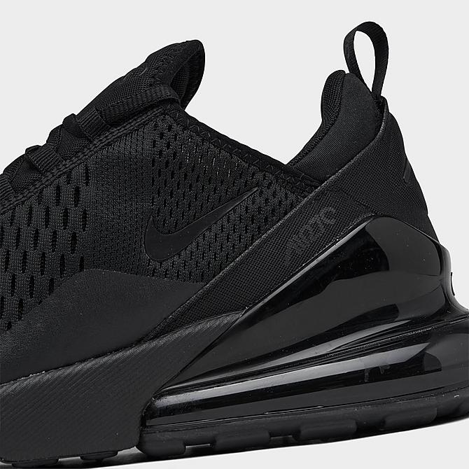 Front view of Men's Nike Air Max 270 Casual Shoes in Black/Black/Black Click to zoom