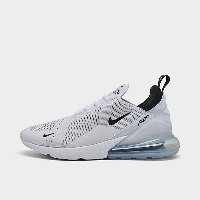 Right view of Men's Nike Air Max 270 Casual Shoes in White/White/Black Click to zoom