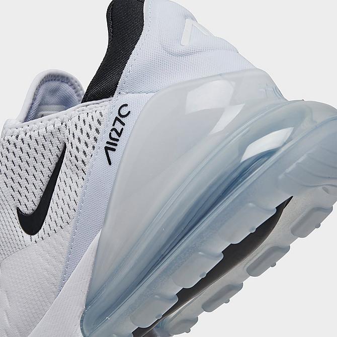 Front view of Men's Nike Air Max 270 Casual Shoes in White/White/Black Click to zoom