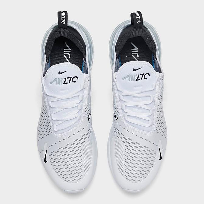 Back view of Men's Nike Air Max 270 Casual Shoes in White/White/Black Click to zoom
