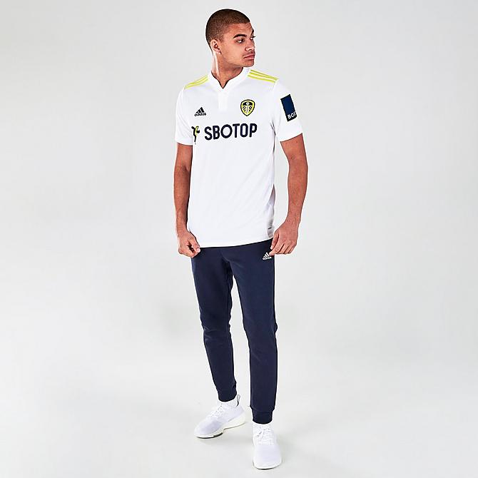 [angle] view of Men's adidas Leeds United 2021-22 Home Soccer Jersey in White Click to zoom