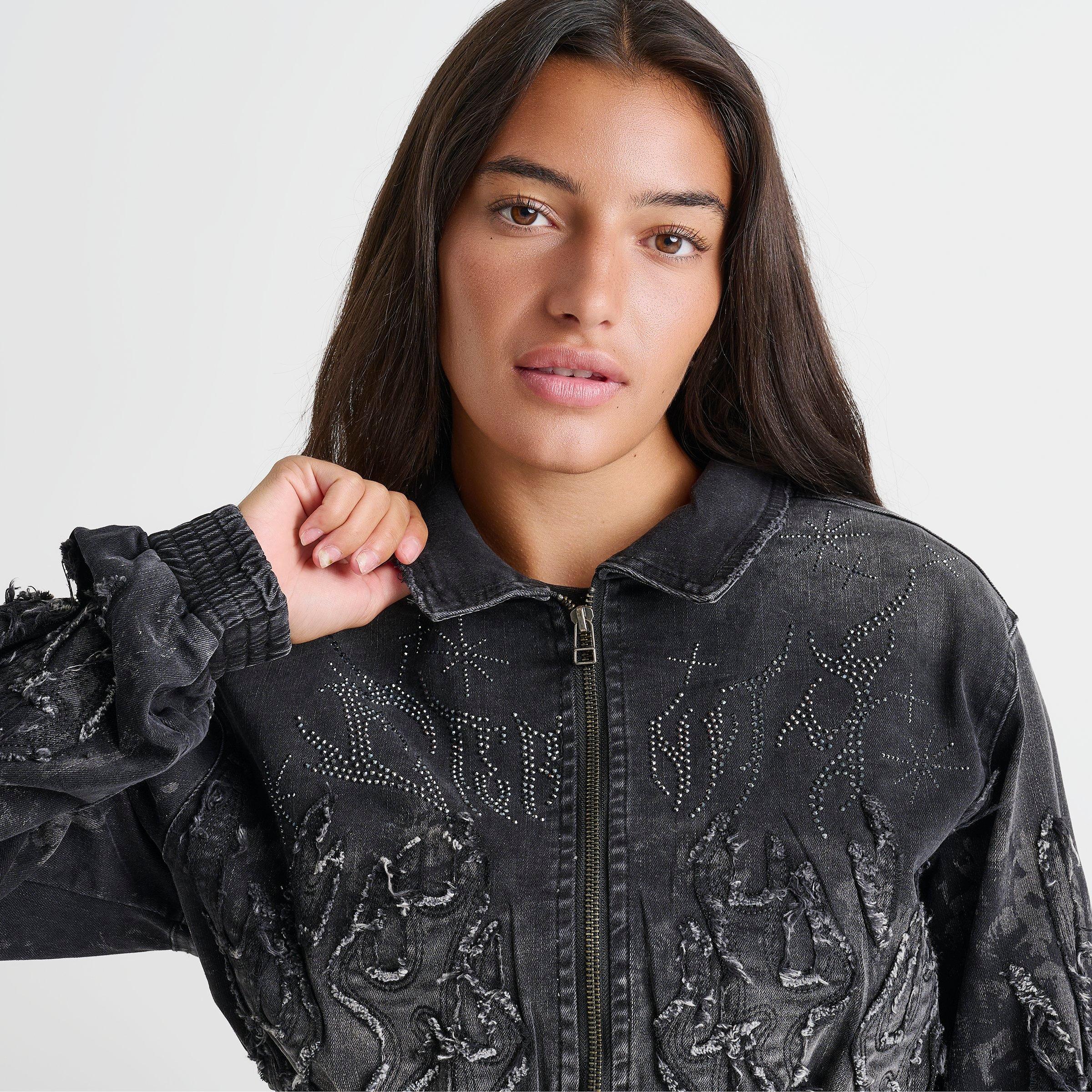 Women's Smoke Rise Christy Crop Denim Bomber Jacket