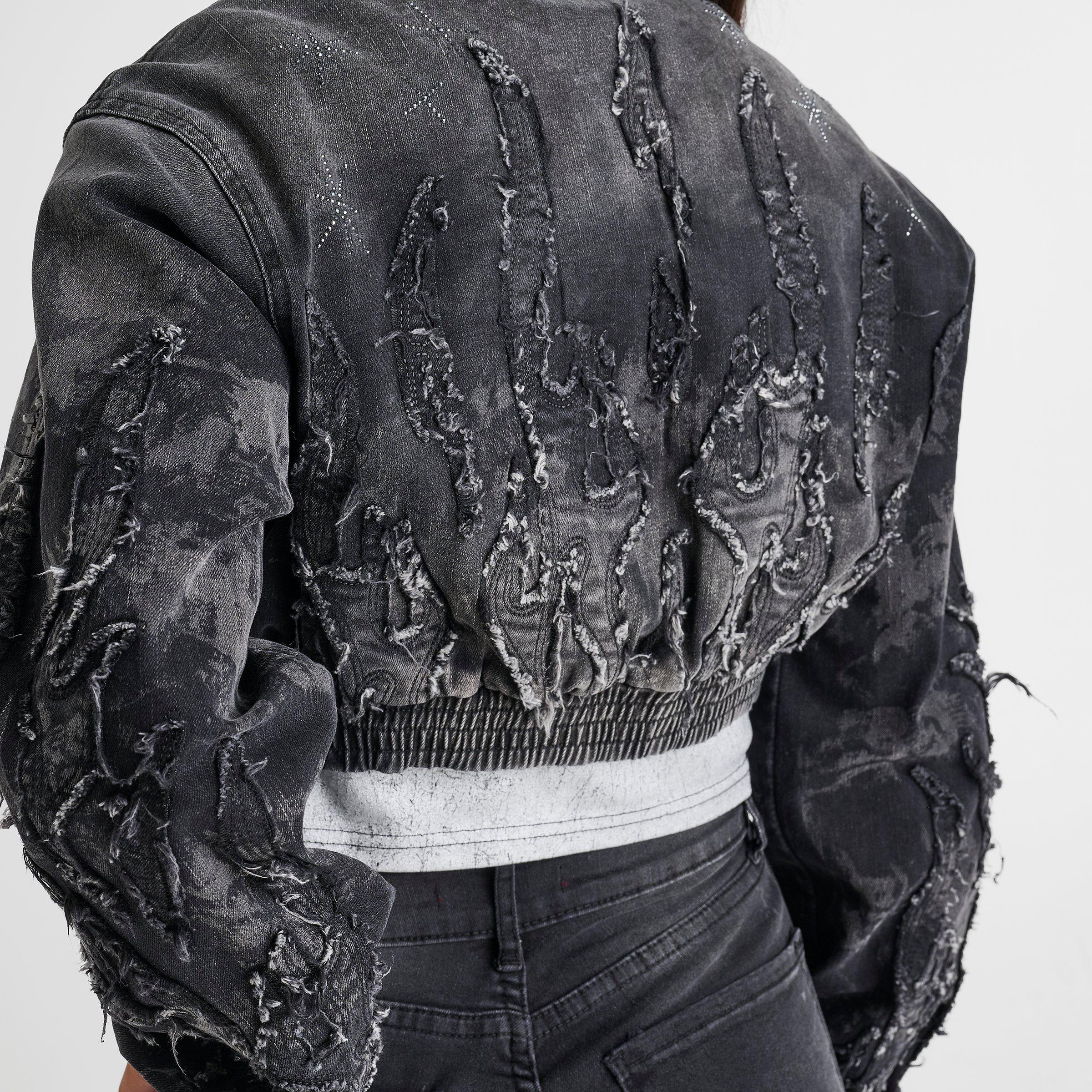 Women's Smoke Rise Christy Crop Denim Bomber Jacket