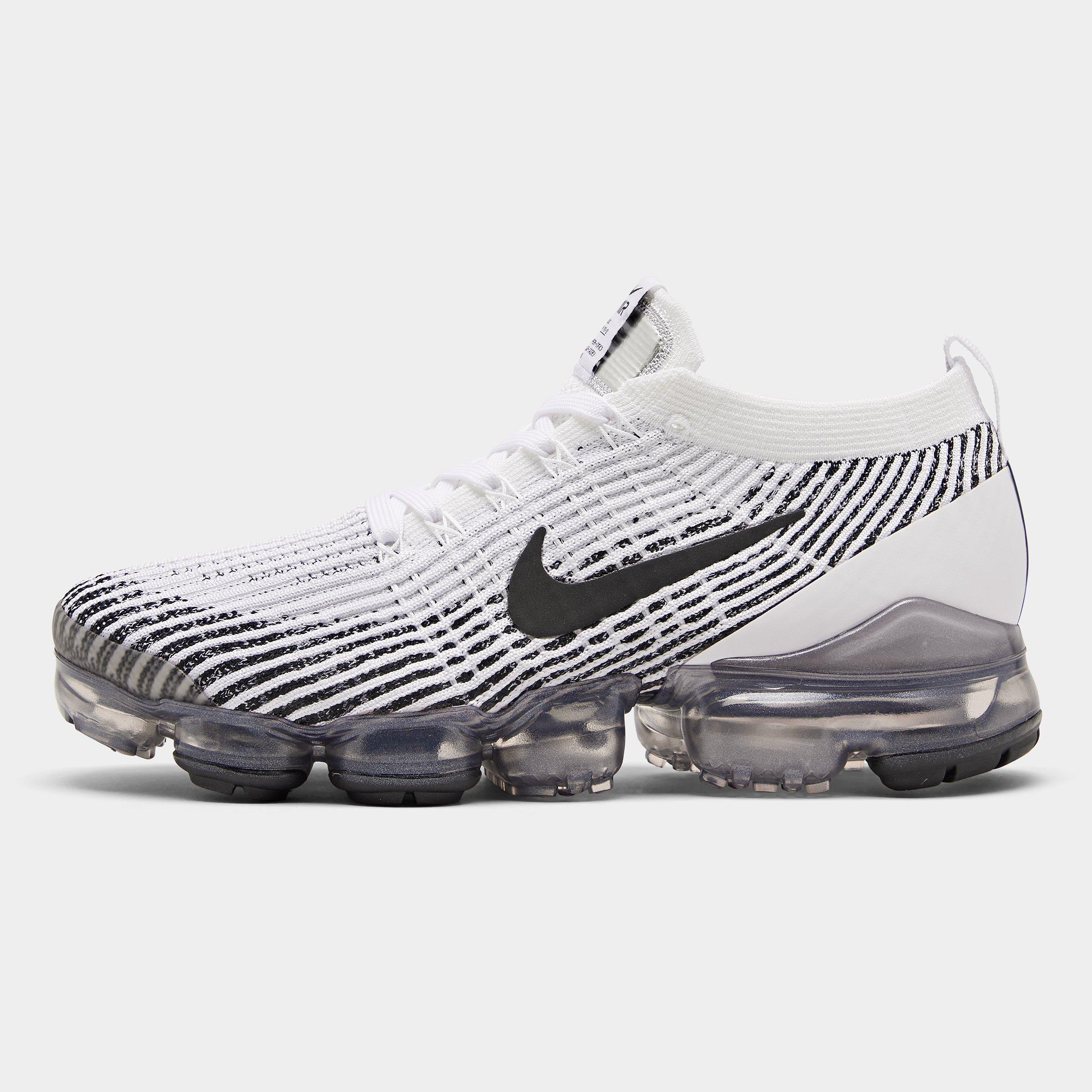vapormax flyknit 3 black white metallic silver