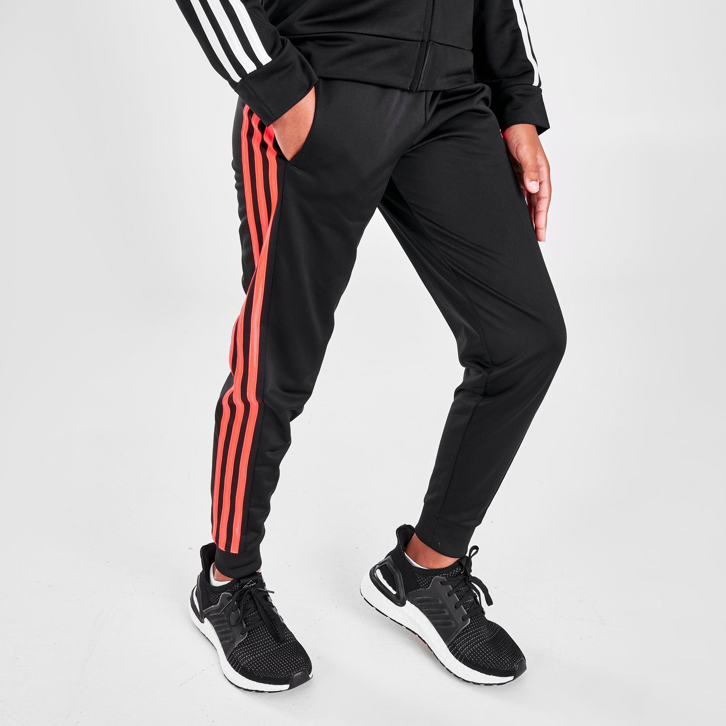 adidas black and red track pants