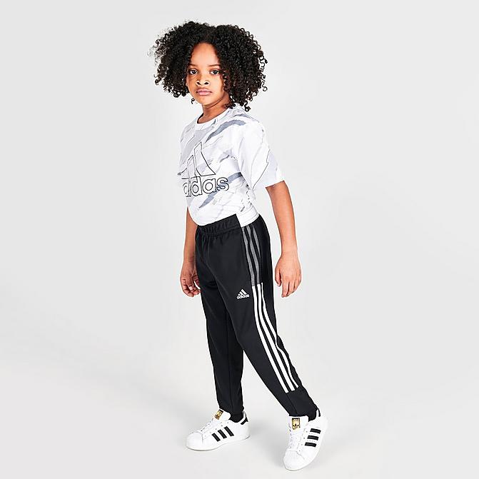 Front view of Little Kids' adidas Tiro 21 Pants in Black Click to zoom