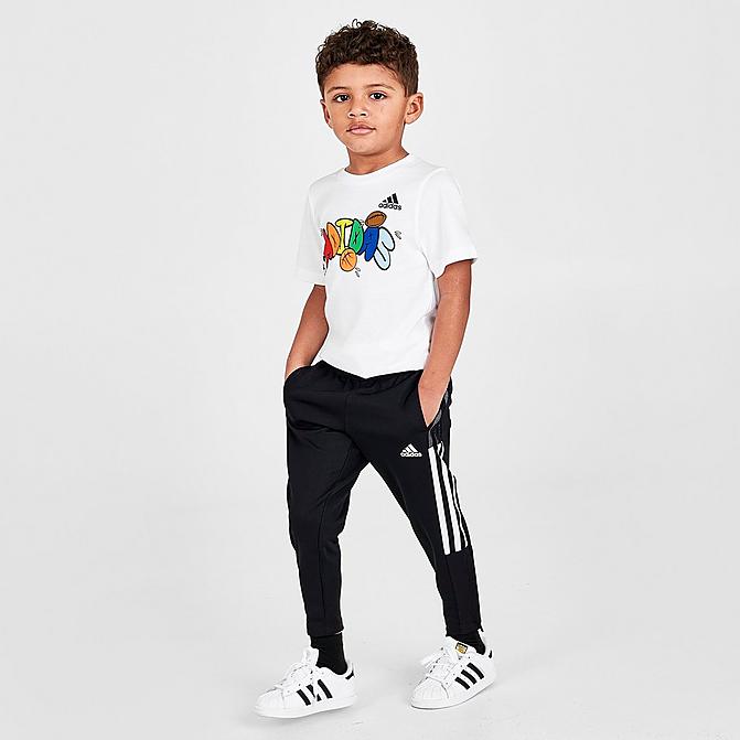 Front view of Kids' Toddler adidas Tiro 21 Pants in Black Click to zoom
