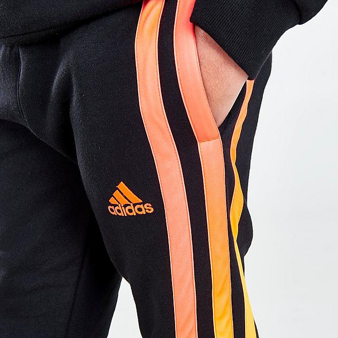 On Model 6 view of Boys' adidas Bold 3-Stripes Jogger Pants Click to zoom