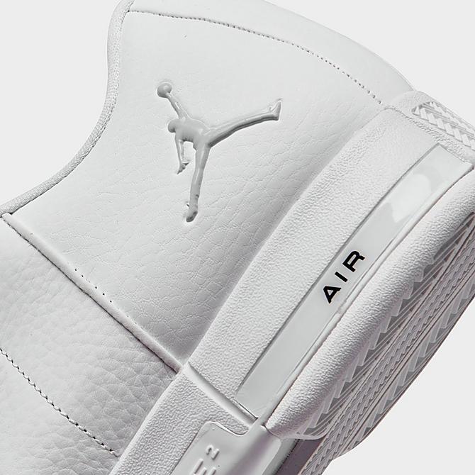 Front view of Men's Air Jordan Team Elite 2 Low Basketball Shoes in White/Pure Platinum/White Click to zoom