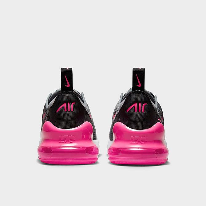 Left view of Girls' Little Kids' Nike Air Max 270 Casual Shoes in Smoke Grey/Hyper Pink/Black/White Click to zoom