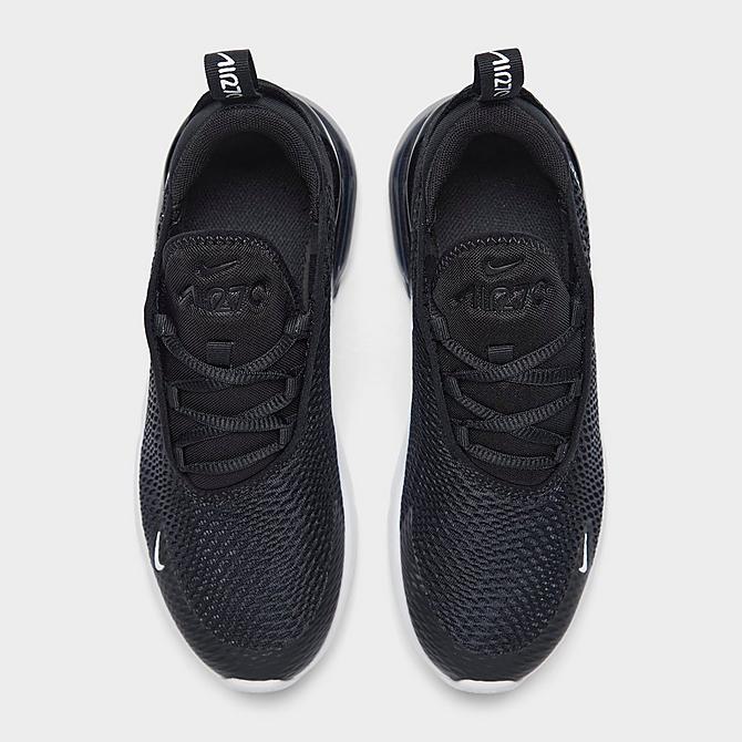 Back view of Little Kids' Nike Air Max 270 Casual Shoes in Black/Anthracite/White Click to zoom