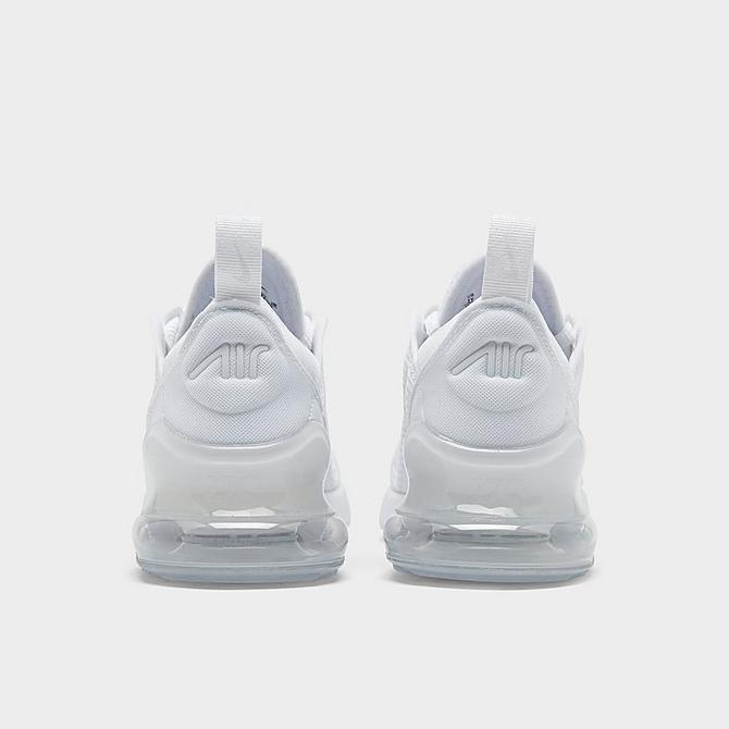 Left view of Little Kids' Nike Air Max 270 Casual Shoes in White/Metallic Silver Click to zoom