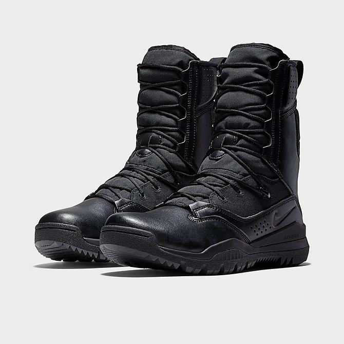 Three Quarter view of Men's Nike SFB 8-inch Field Boots in Black/Black Click to zoom