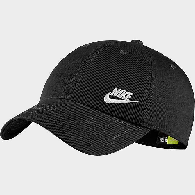 Right view of Nike Sportswear Heritage86 Adjustable Back Hat in Black/White Click to zoom
