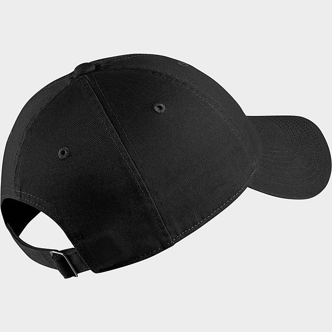 Three Quarter view of Nike Sportswear Heritage86 Adjustable Back Hat in Black/White Click to zoom