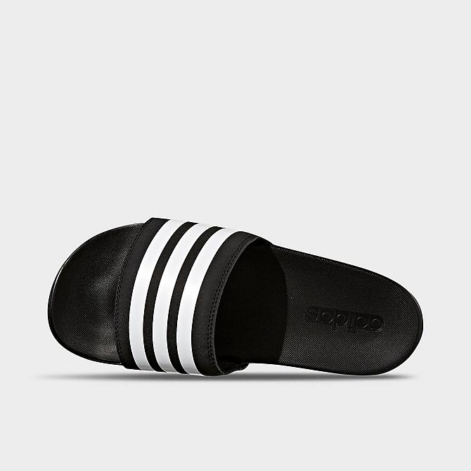 Back view of Women's adidas adilette Cloudfoam Plus Slide Sandals in Black/White Click to zoom