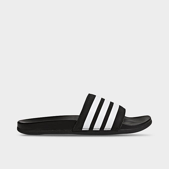 Right view of Men's adidas Adilette Cloudfoam Plus Slide Sandals in Core Black/Cloud White Click to zoom
