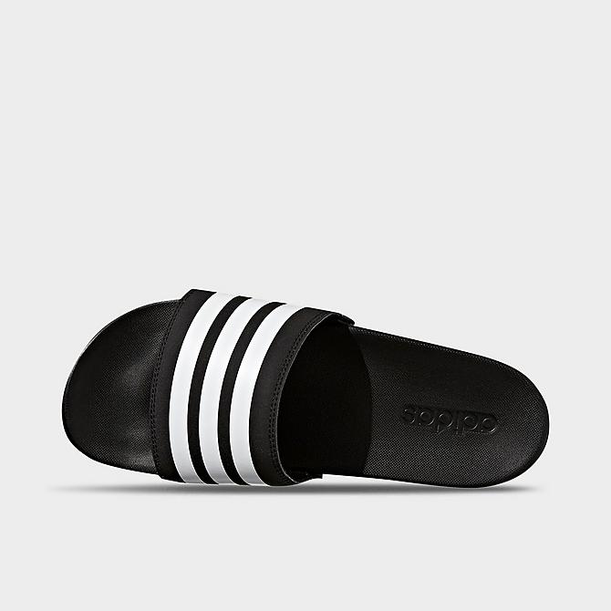 Back view of Men's adidas Adilette Cloudfoam Plus Slide Sandals in Core Black/Cloud White Click to zoom