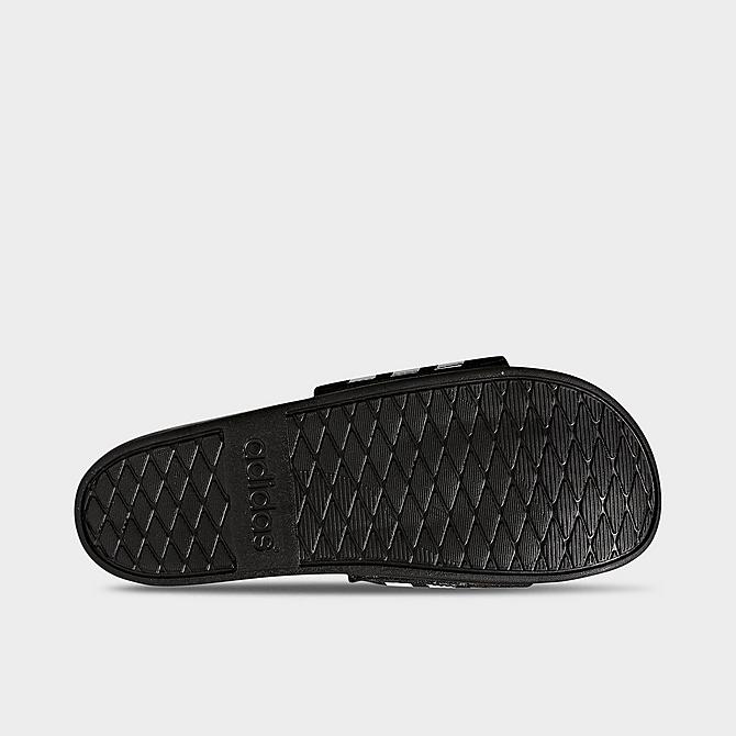 Bottom view of Men's adidas Adilette Cloudfoam Plus Slide Sandals in Core Black/Cloud White Click to zoom