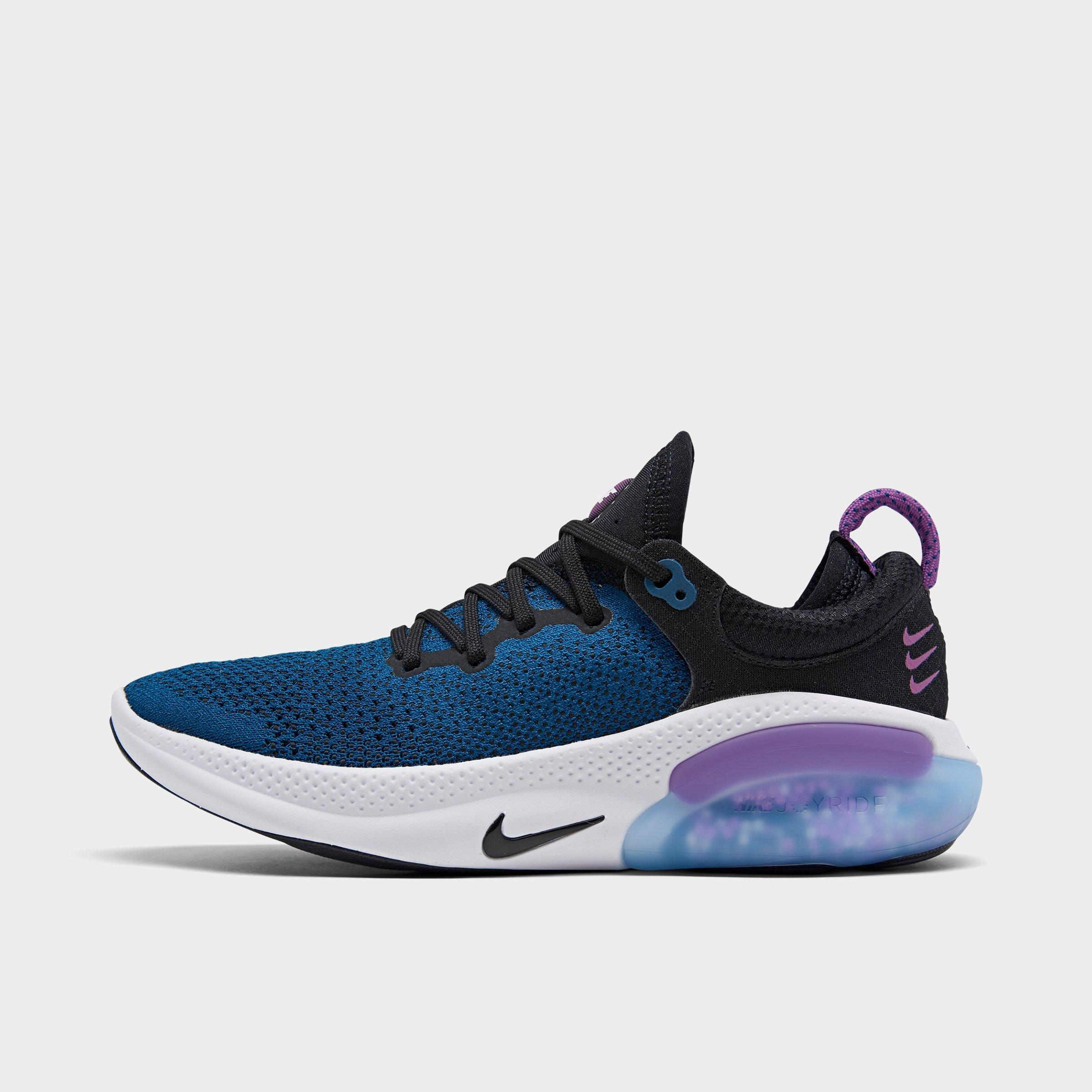 nike black purple running shoes