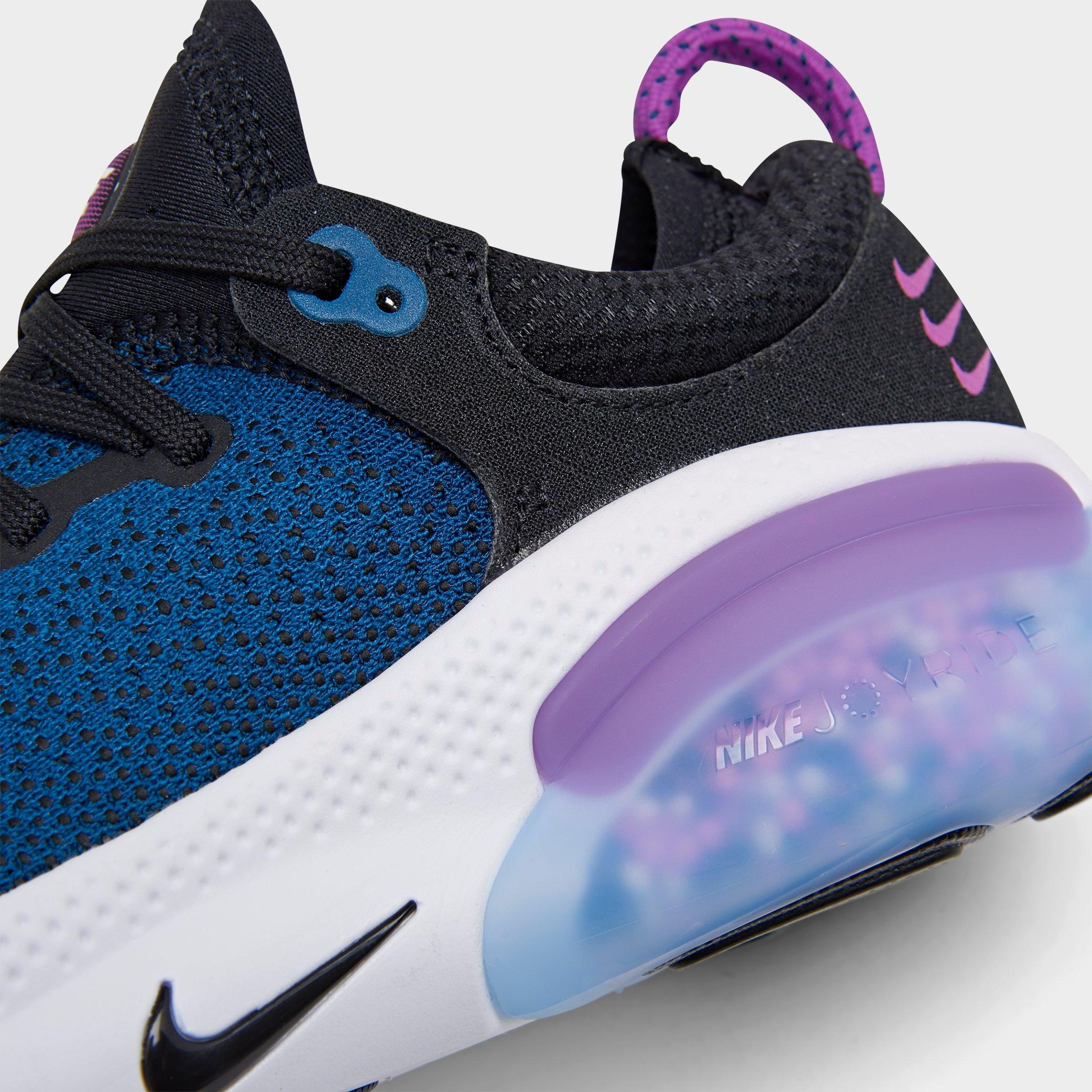 nike black purple running shoes