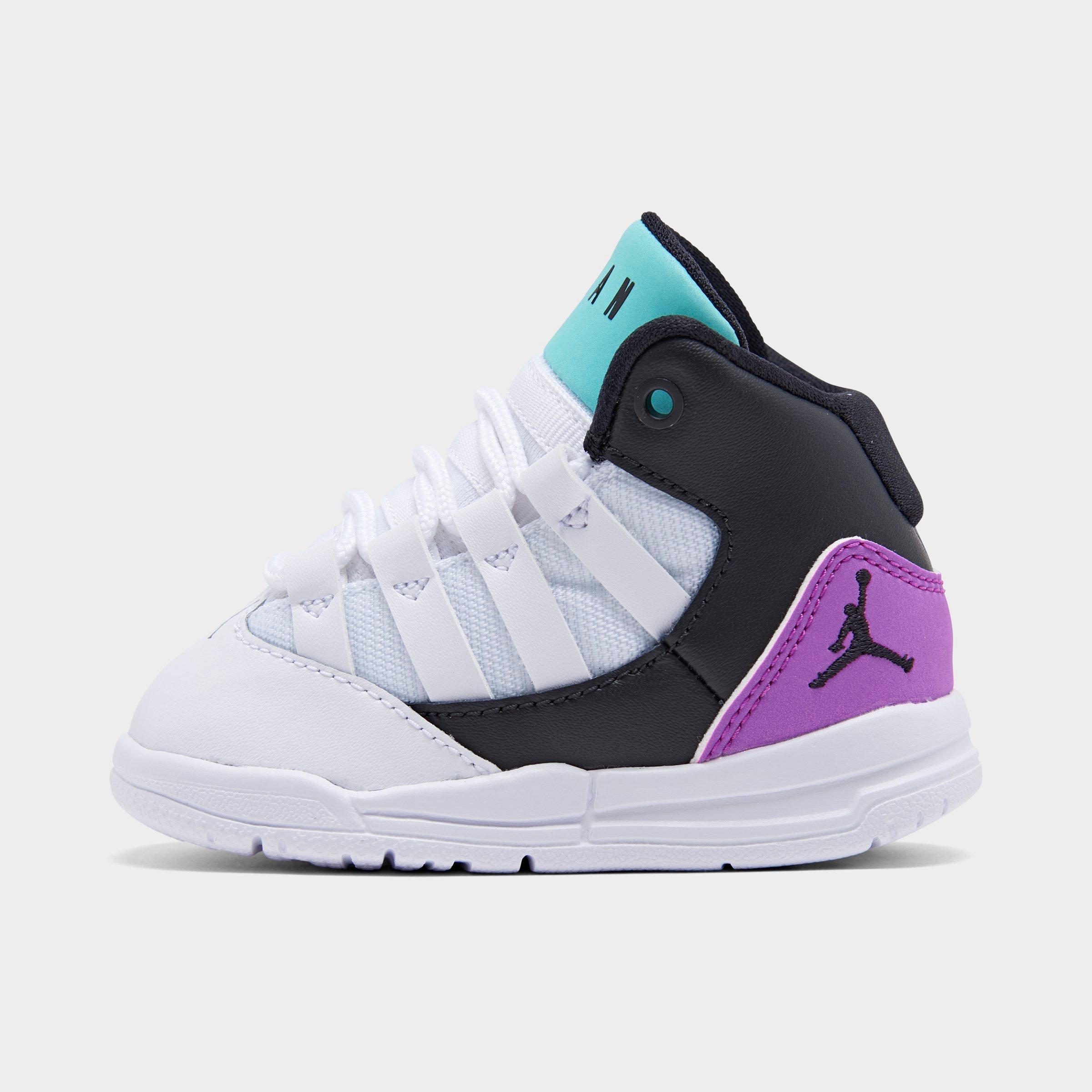 purple and white toddler jordans