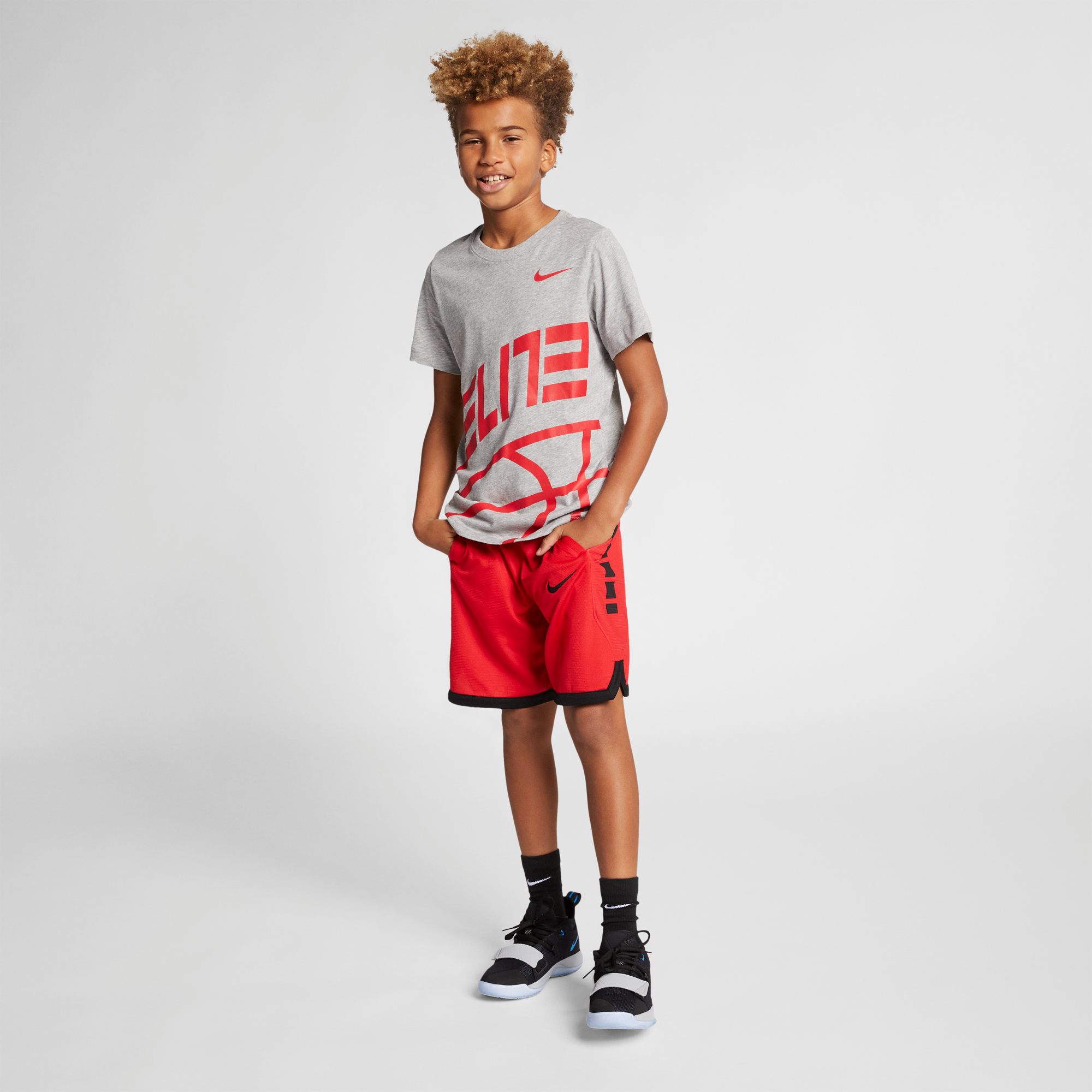 boys red nike shorts