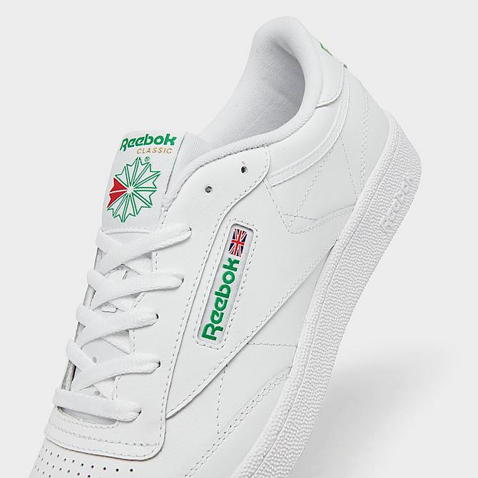 Front view of Men's Reebok Club C 85 Casual Shoes in White/Green Click to zoom