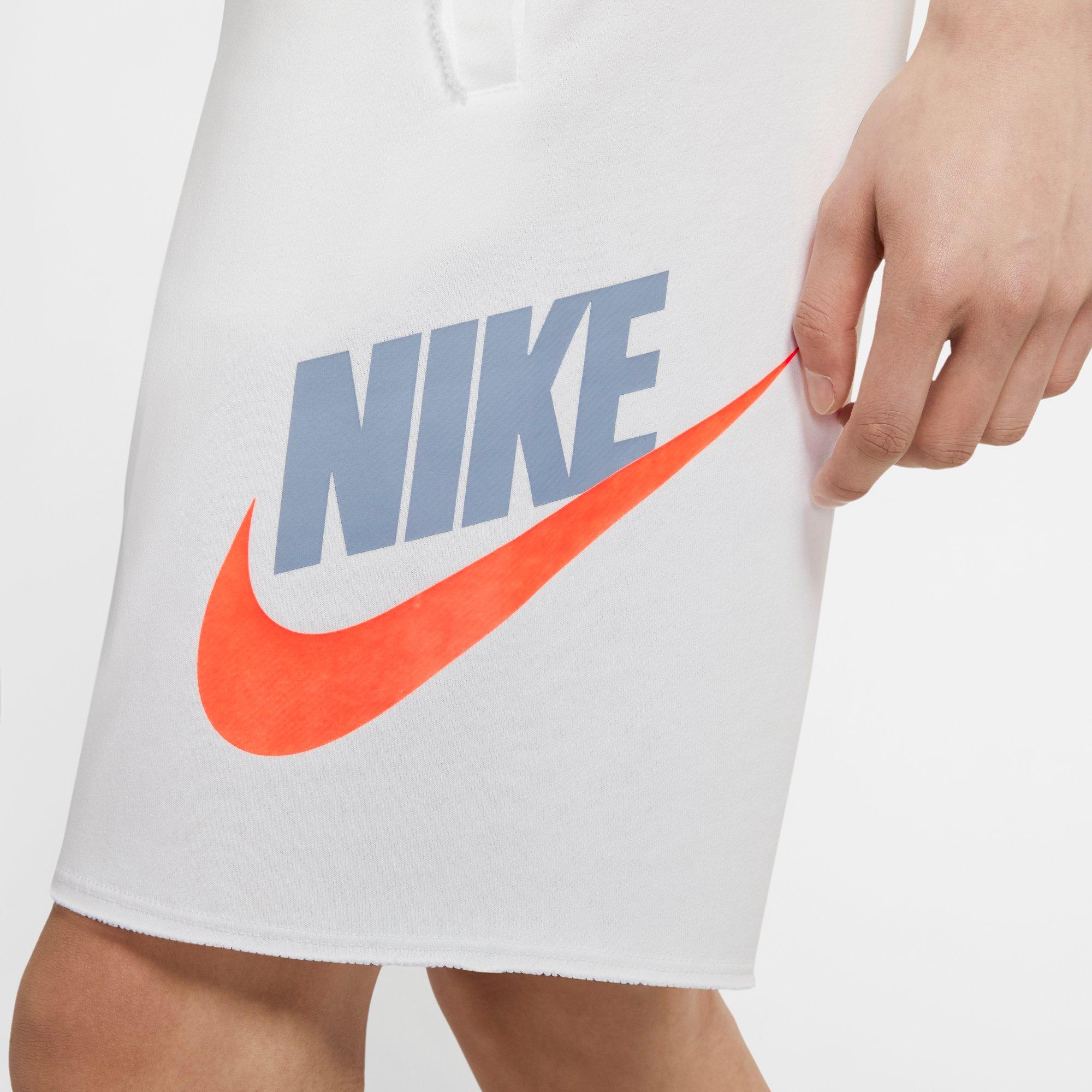 orange nike fleece shorts